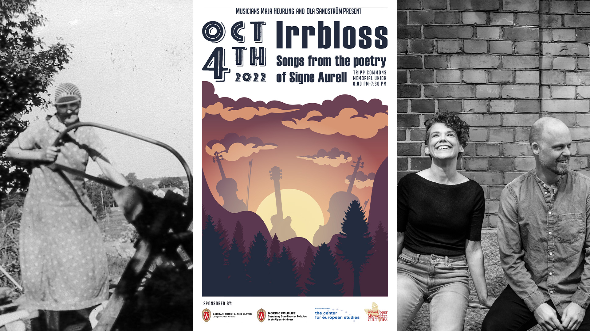 Banner featuring signe aurell, irrbloss concert poster, and maja and ola.