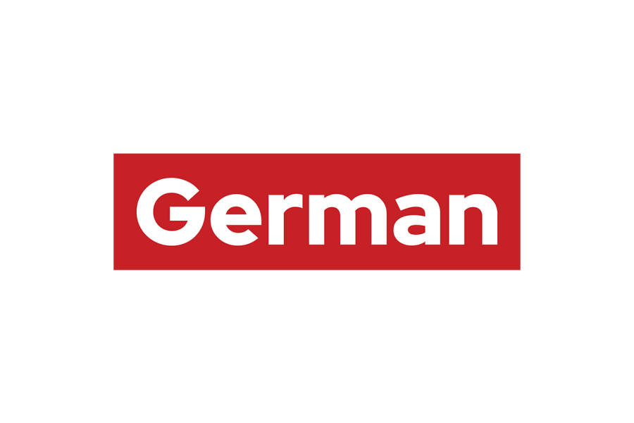 German logo with text on image