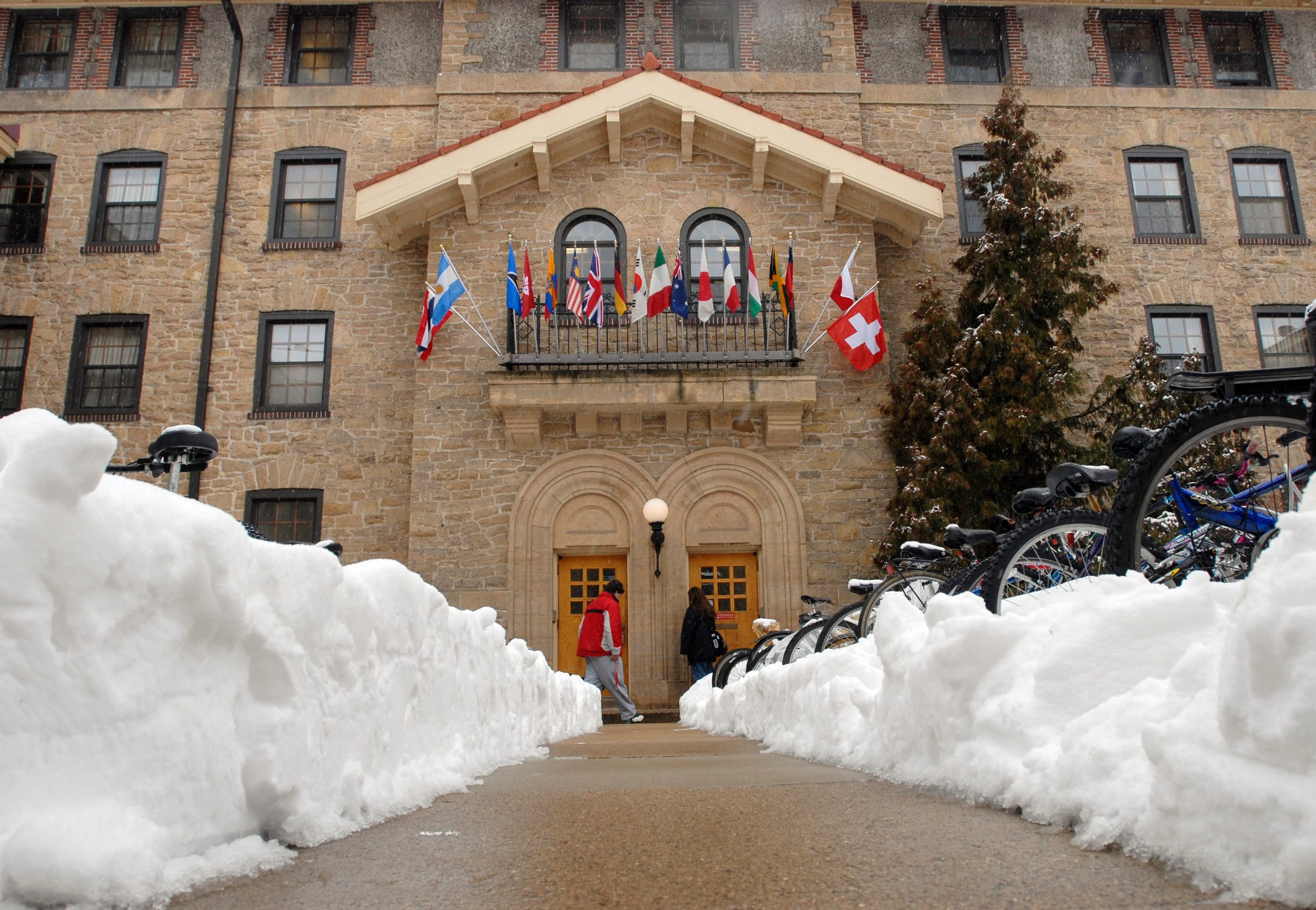 A photo of the Norden Language House in Winter. 