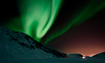A photo of Aurora Borealis.