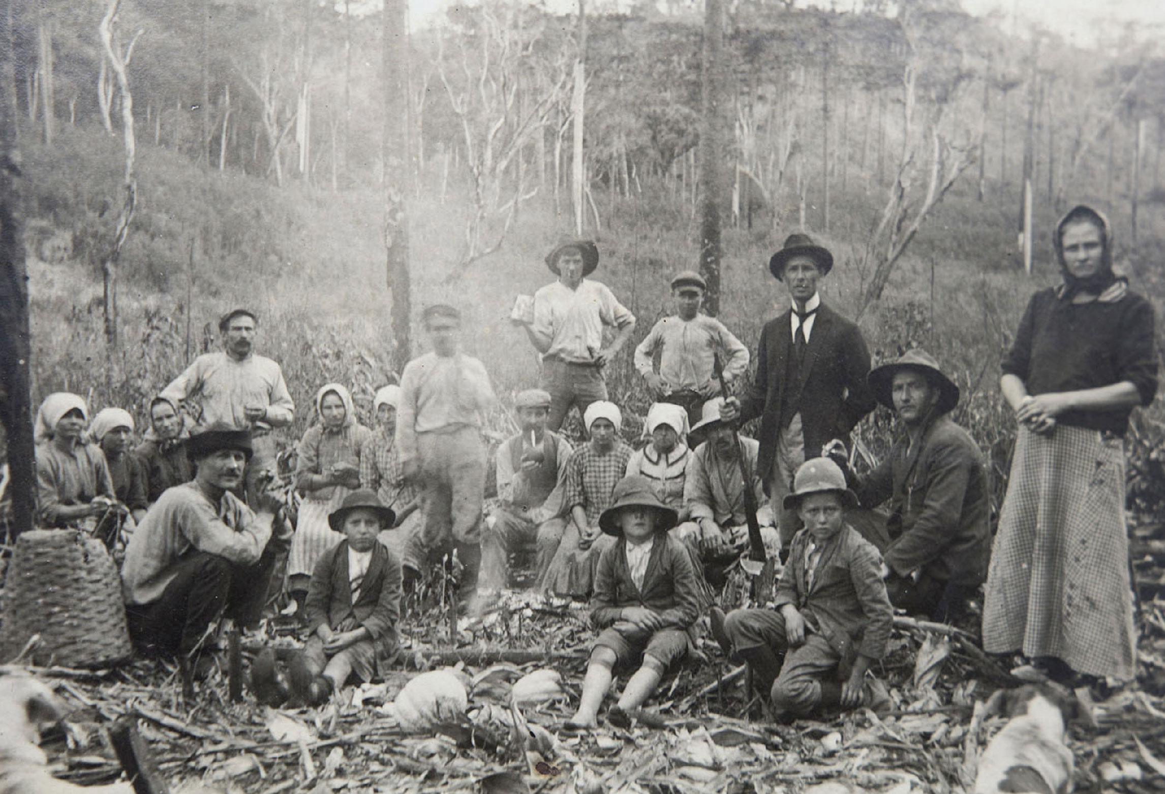 A photo depicting Polish immigrants in South America. 