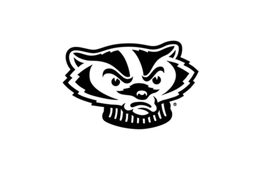 Image of Bucky Badger in black and white