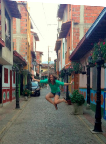 image of study abroad alumna Ginger Kern on a visit to Guatapé, Colombia.