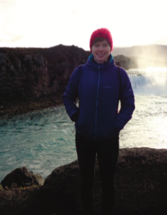 image of study abroad alumna Grace Maples in front of Godafoss waterfall.