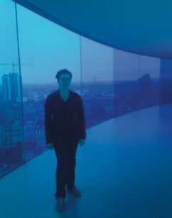 image of study abroad alumna Kayla Pfeiffer-Mundt on a visit to ARoS, an art museum in Aarhus.