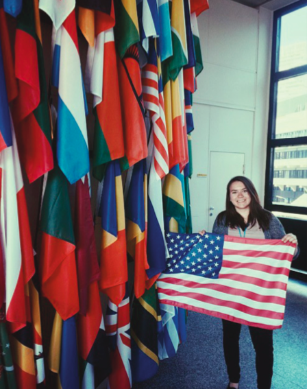study abroad alumna, Stephanie Luedtke, at the United Nations Conference.