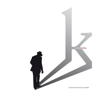 Image is of a silhouetted man on the edge of an extended letter K.